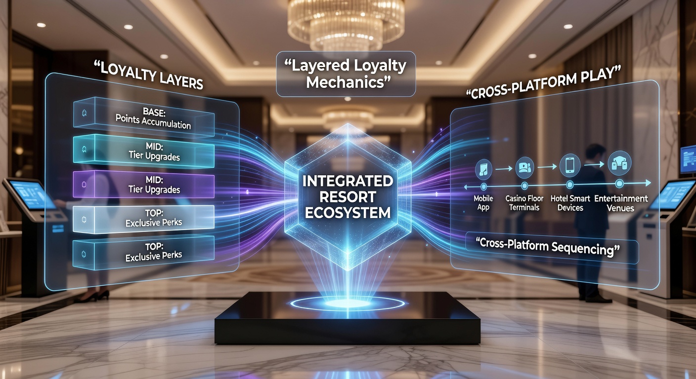 Players transitioning between mobile app and casino floor with loyalty points syncing in real time