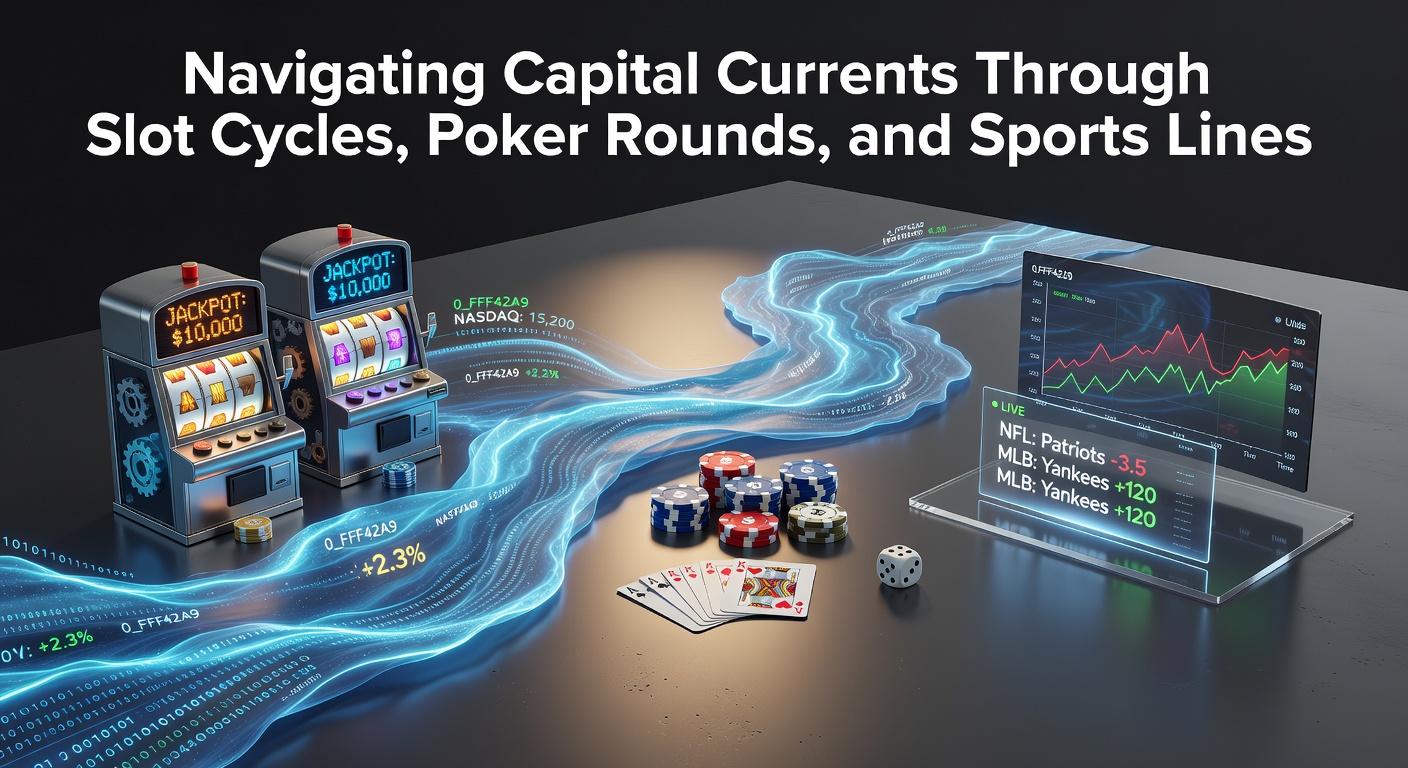 Visual representation of capital flows between slot machines, poker tables, and sports betting interfaces