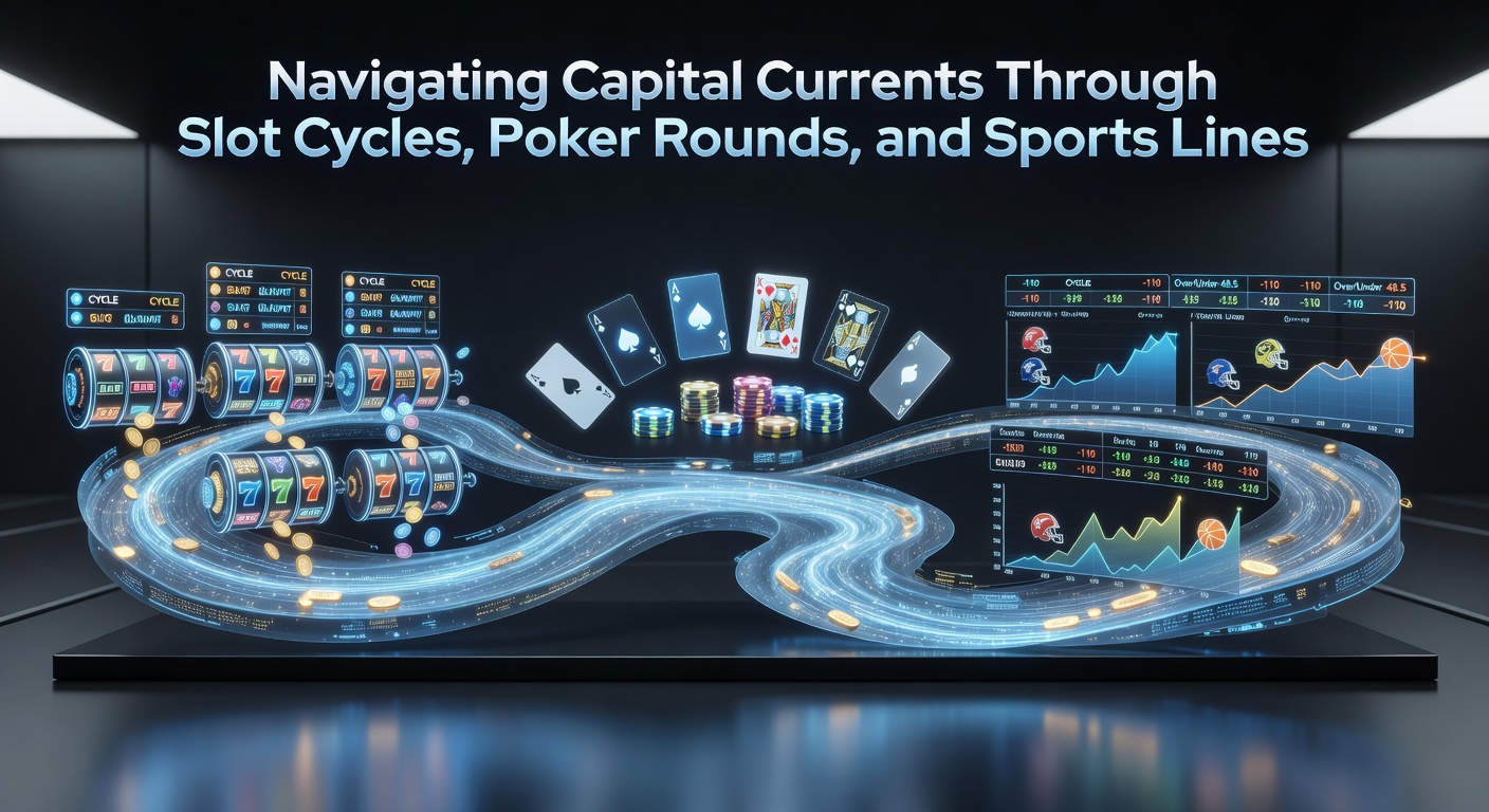 Illustration showing interconnected betting markets with slot and poker elements in the background